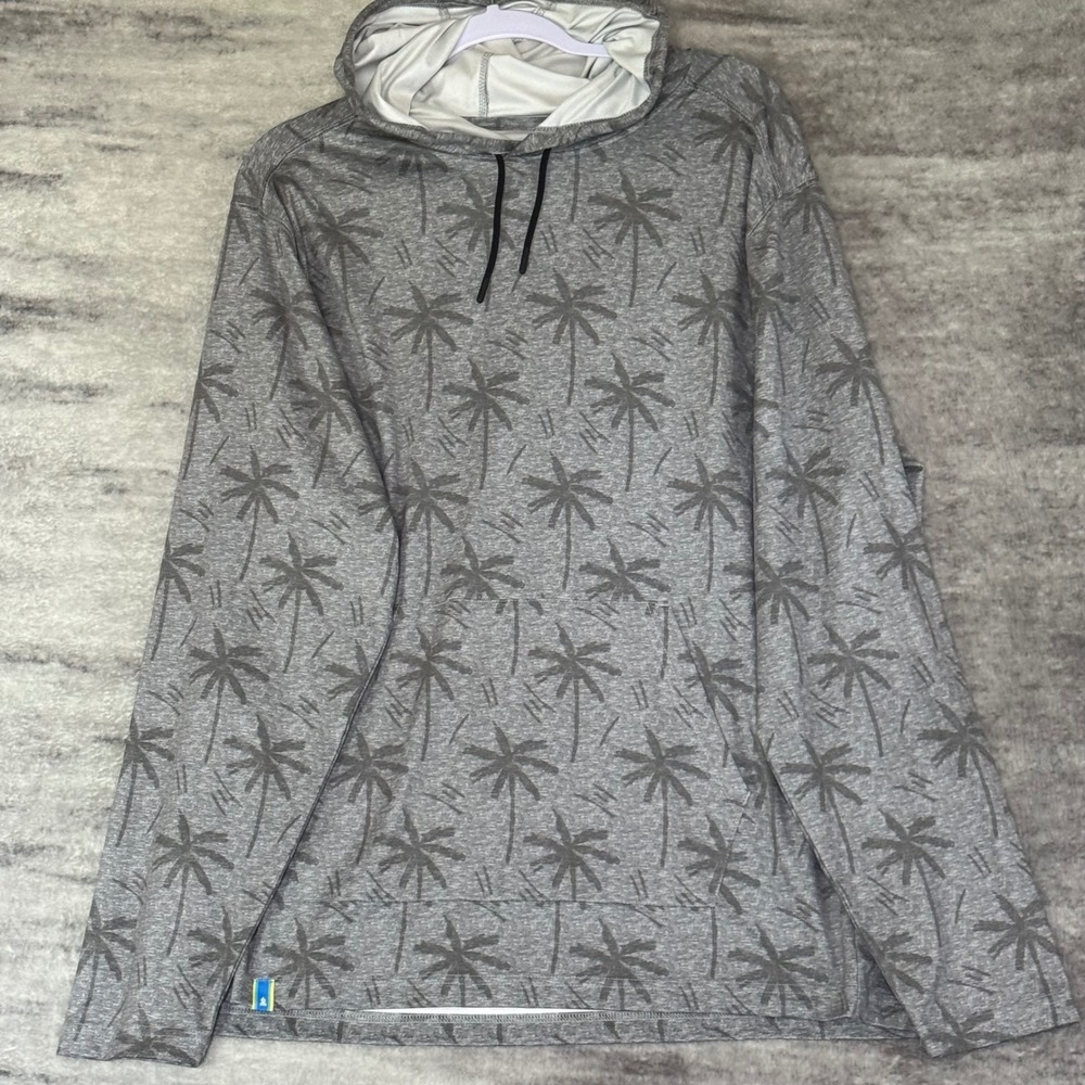 Chubbies Mens XL Grey Palm Tree Performance Hoodie Pullover Activewear FA22LGX